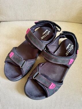 Hotter Walk II Stability+ Sandals Black Magenta US 8